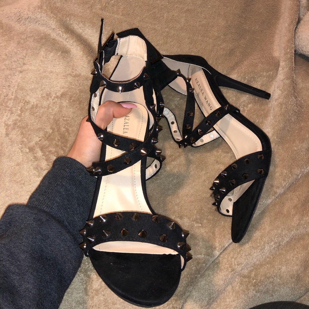 Black studded high heels !
